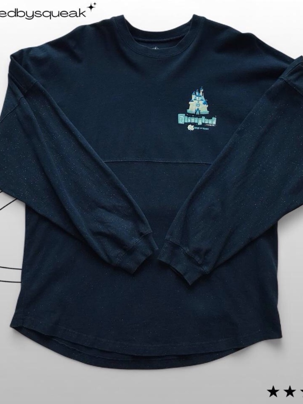 Disneyland 65th Anniversary Blue Sparkle Long Sleeve Spirit Jersey Medium